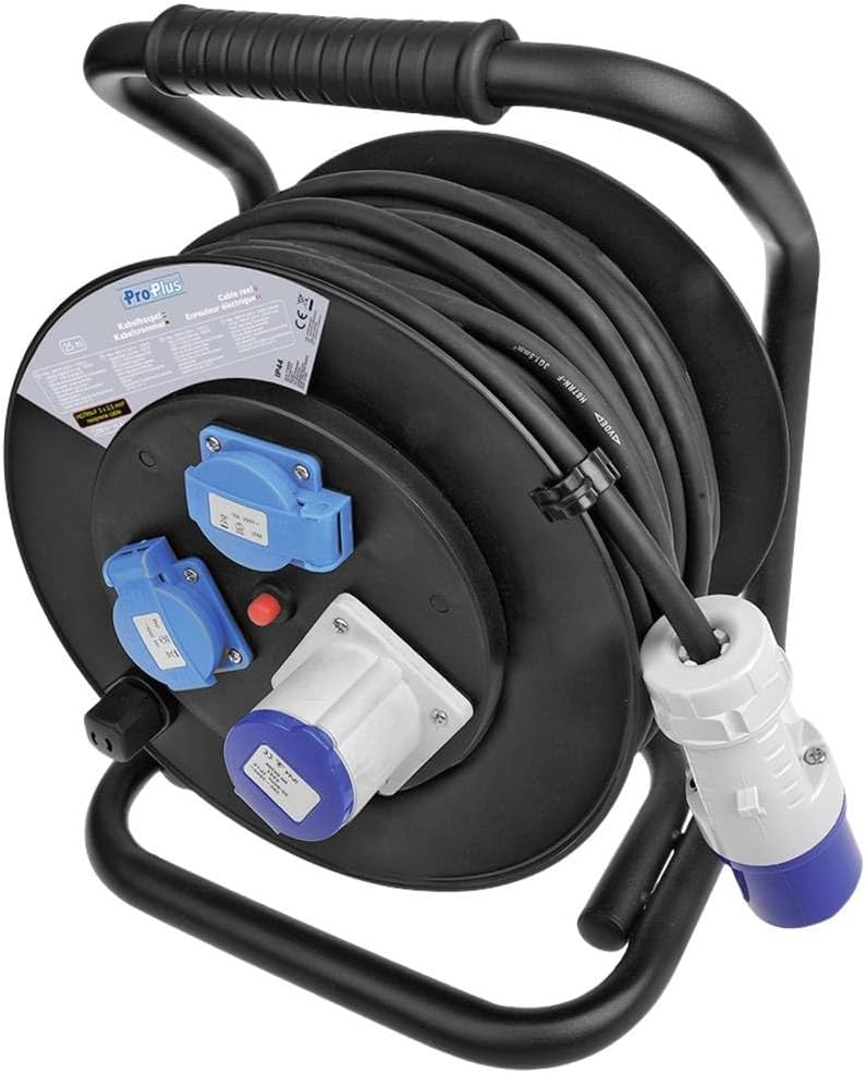 ProPlus Kabeltrommel CEE 25M 3x2,5mm² (2X Schuko + 1xCEE)