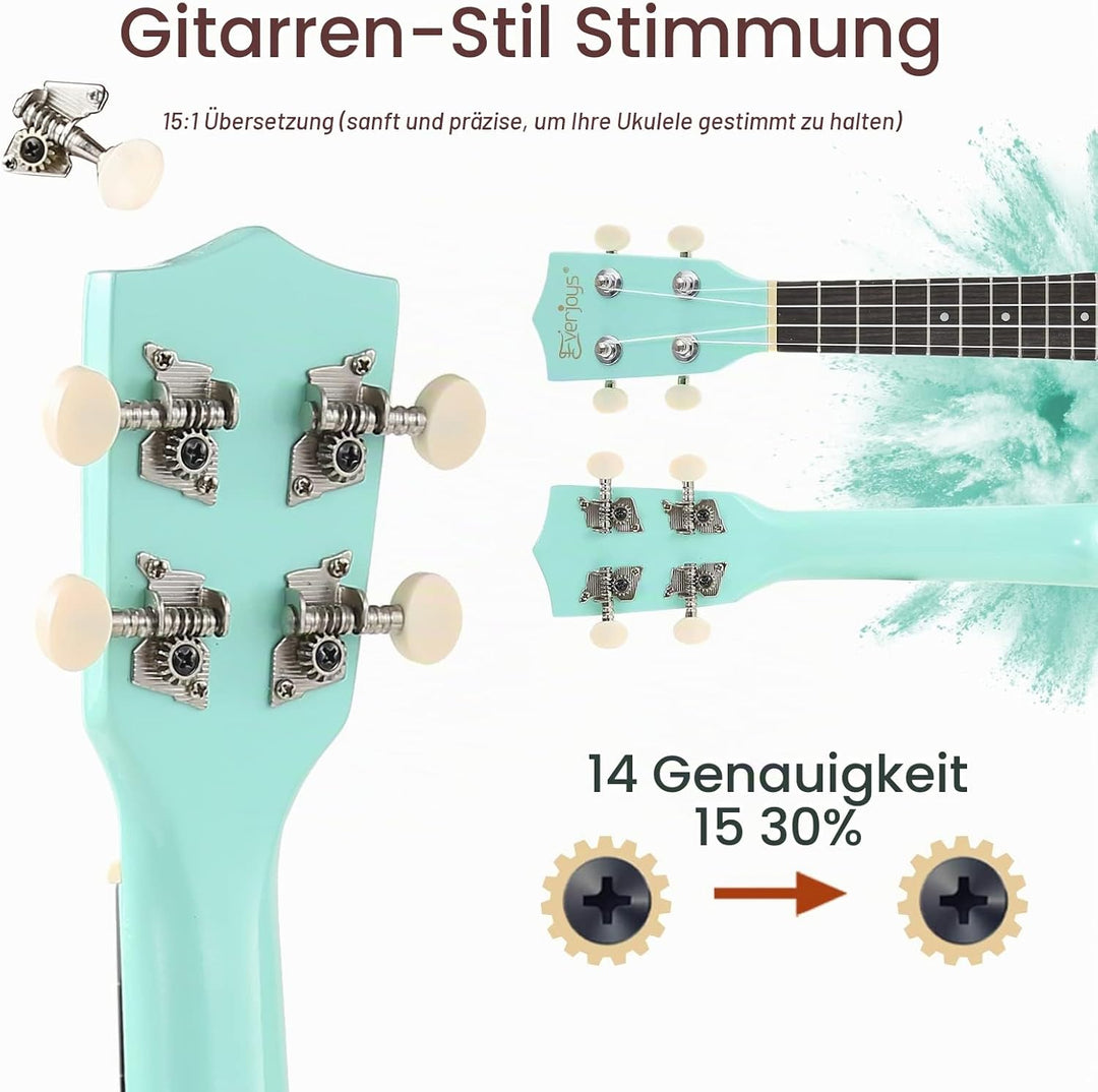 Sopran-Ukulele Anfängerset für Kinder Erwachsene Studenten mit kostenlosem Online-Unterricht 21 Zoll
