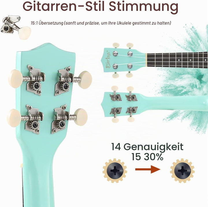 Sopran-Ukulele Anfängerset für Kinder Erwachsene Studenten mit kostenlosem Online-Unterricht 21 Zoll