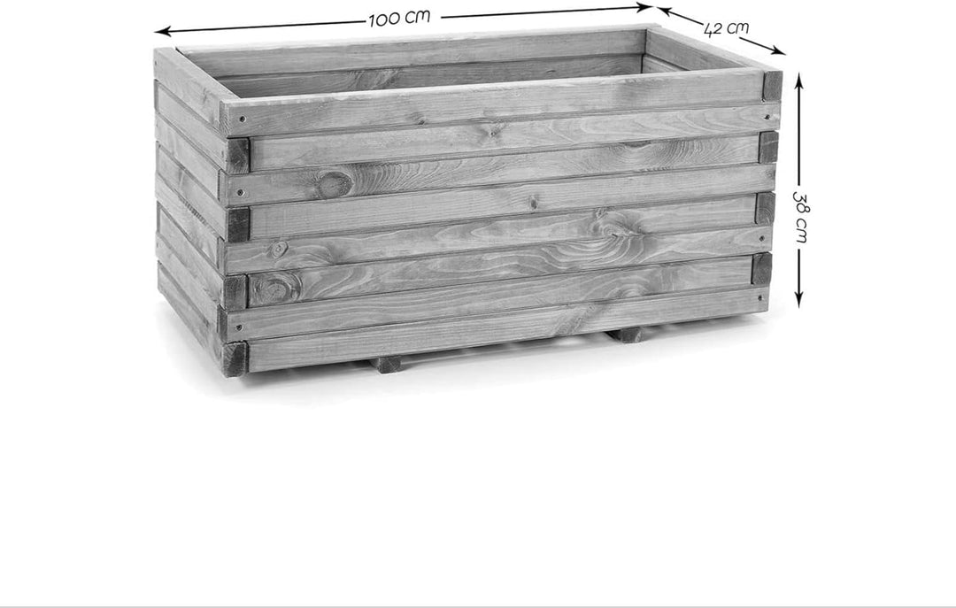 BooGardi Pflanzkasten aus Holz · in 10 Grössen · 100cm · Blumenkasten · Hochbeet · Garten Balkon Ter