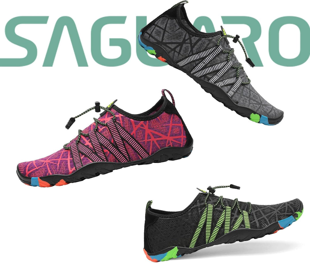 Saguaro Wasserschuhe für Herren, rutschfest, schnelltrocknend, Wasserschuhe 37 EU Lichtgrau, 37 EU L