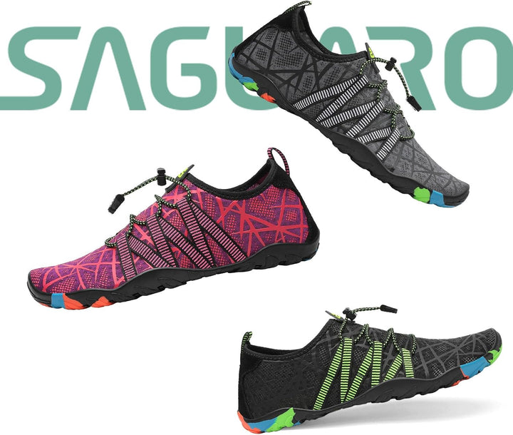 Saguaro Wasserschuhe für Herren, rutschfest, schnelltrocknend, Wasserschuhe 37 EU Lichtgrau, 37 EU L