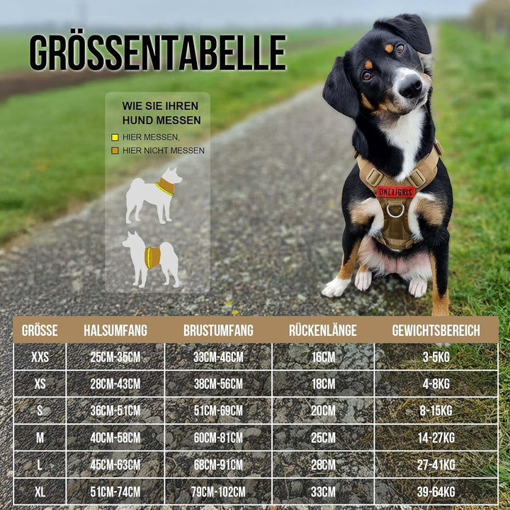 OneTigris Hundegeschirr, FIRE Watcher Taktische Geschirr MOLLE Sicherheitsgeschirr Service Hunde Hun