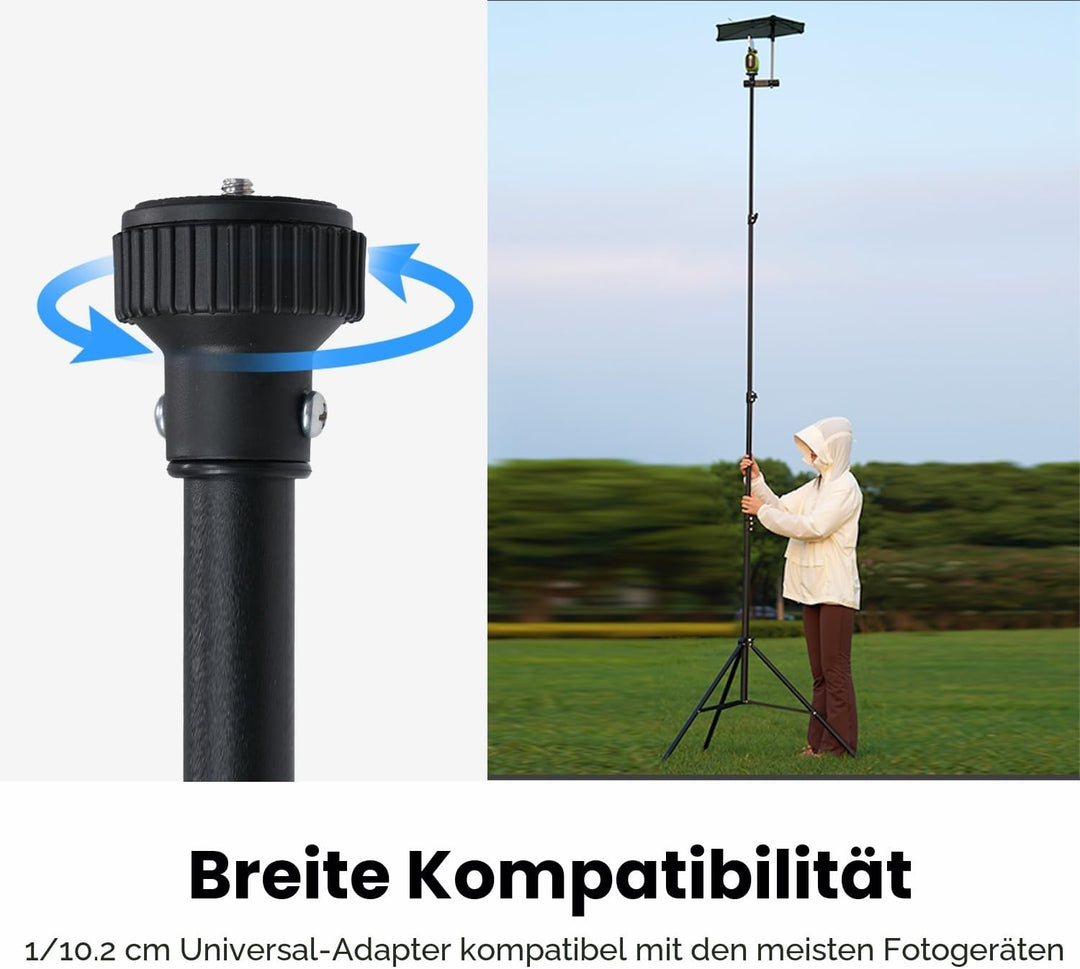 XbotGo Update T4 Stativ für Fussball-/Basketball-Aufnahmen, Bis zu 4 Meter Höhe, Mit Schnellwechselp