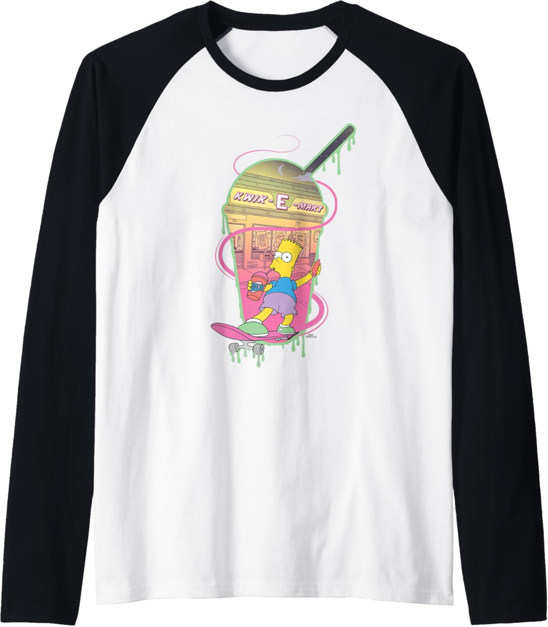The Simpsons Bart Simpsons Kwik-E-Mart Squishee Raglan