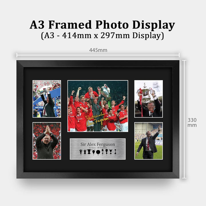 HWC Trading A3 FR Sir Alex Ferguson Geschenk, signiert, gross, gerahmt, A3, gedruckt, Autogramm, Fot