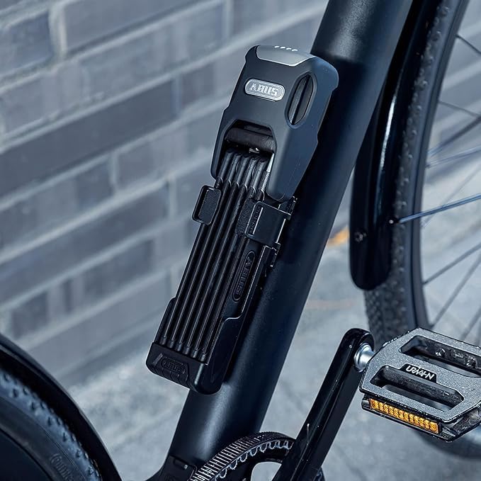 ABUS Faltschloss Bordo Alarm 6000KA SH mit Halterung – Fahrradschloss aus gehärtetem Stahl – mit 100
