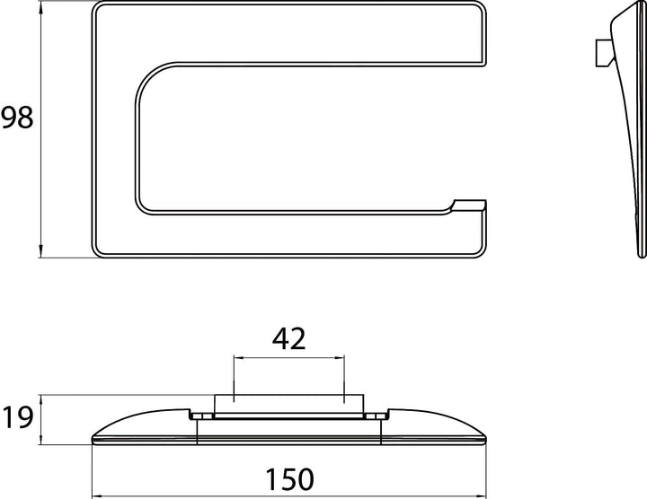 Emco Art Toilettenpapierhalter, Chrom, Klopapierhalter, ohne Deckel, Rollenhalter, Wandmontage - 160