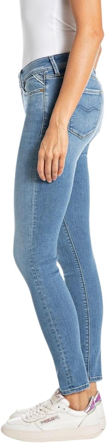 Replay Damen Jeans New Luz Skinny-Fit 28W / 30L Medium Blue 009-6, 28W / 30L Medium Blue 009-6