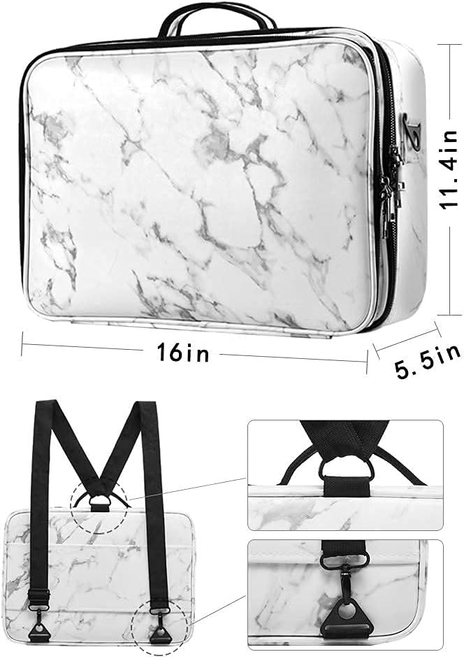 Kosmetiktasche, 3 Lagen Grosse Kapazität Professionelle PU Leder Make Up Organizer Tasche wasserdich