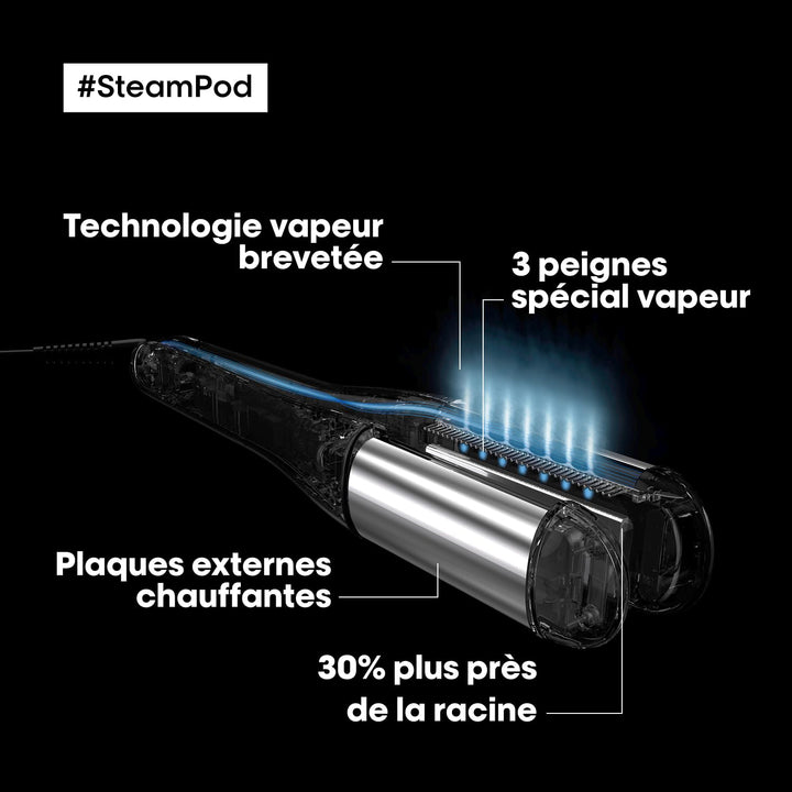 STEAMPOD 4 – Glätteisen mit Dampf-Lockenstab – 95% weniger Schäden – 3 x + schnelles Styling – 3 Tem