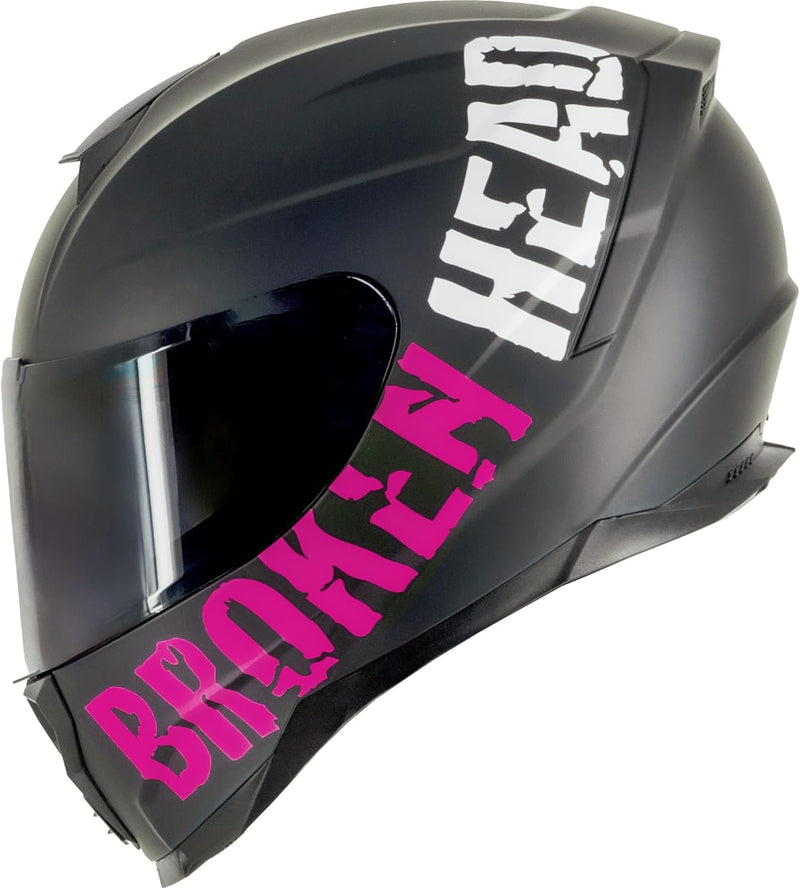 Broken Head BeProud Sport Pink-Schwarz-Matt Special Edition - Motorradhelm + Gratis Schwarzem Visier