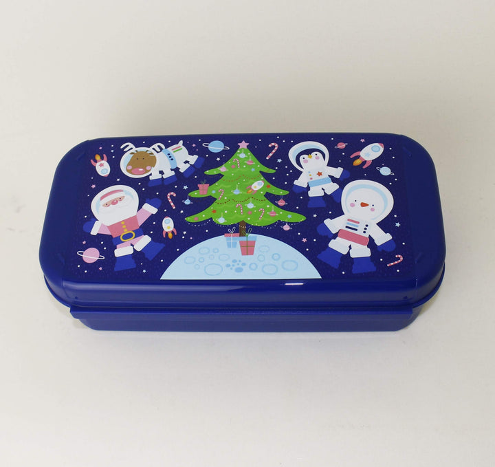 TUPPERWARE Bellevue Weihnachts Dose 1x 980ml Dunkelblau + Mini Trichter Lila