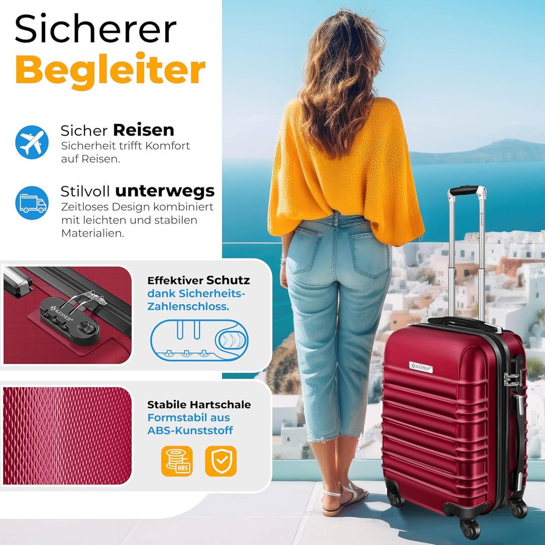 KESSER® 3tlg. Hartschalenkofferset Hard Shell Basic Hartschalenkoffer Trolley Koffer Reisekoffer Rei
