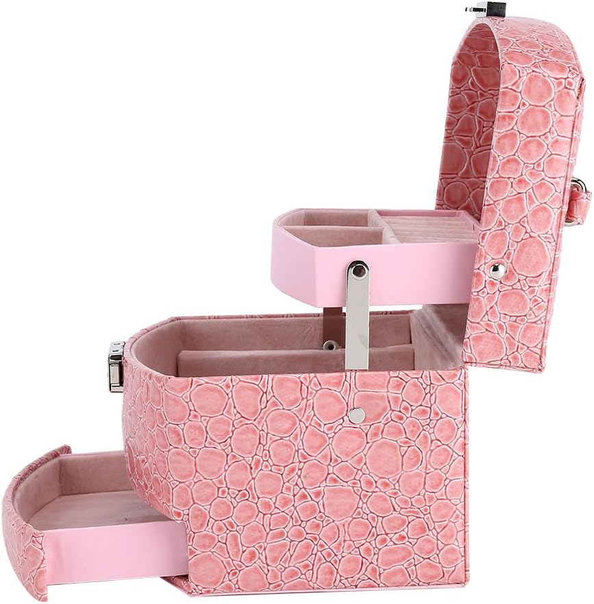Zerodis 3 Schichten Schmuck Halskette Ring Aufbewahrungsbox Fall Veranstalter mit Moderner Schnallen