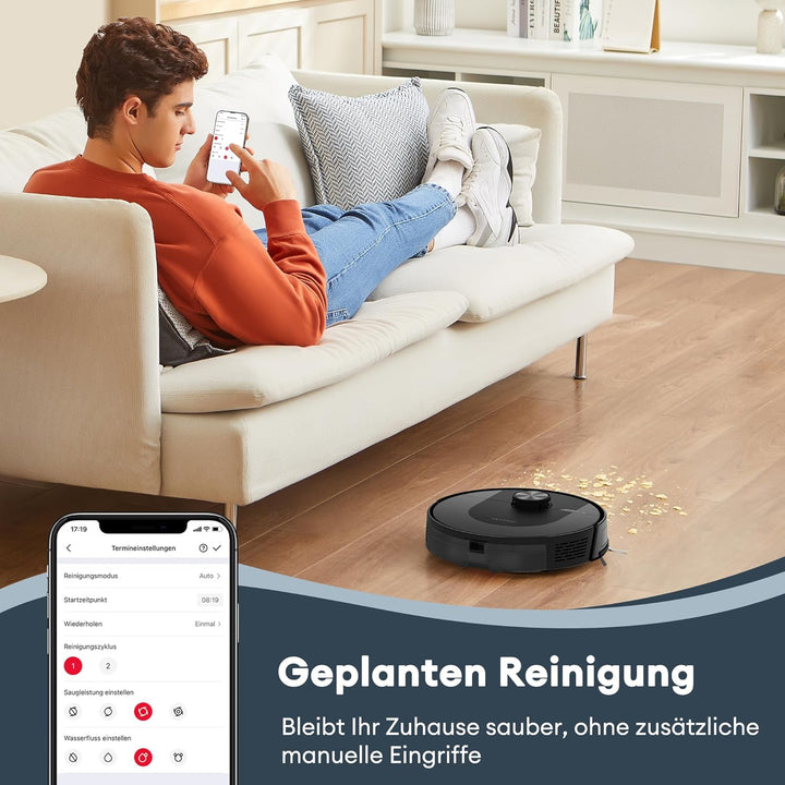 Ultenic Saugroboter mit Wischfunktion 6000Pa, Staubsauger Roboter mit LiDAR Navigation, 3 in 1 Saug