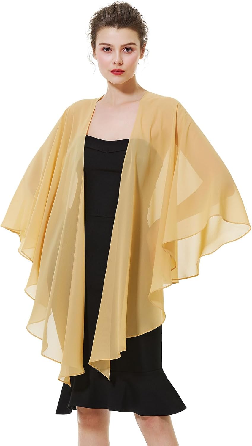 BEAUTELICATE Damen Chiffon Schal Stola Elegante Bolero Leichter Sommerjacke Braut Schal für Brautkle