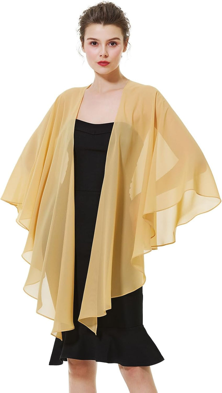 BEAUTELICATE Damen Chiffon Schal Stola Elegante Bolero Leichter Sommerjacke Braut Schal für Brautkle
