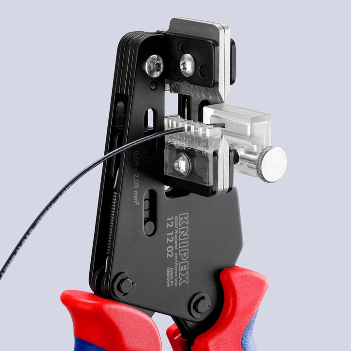 Knipex Präzisions-Abisolierzange mit Formmessern brüniert, mit Mehrkomponenten-Hüllen 195 mm 12 12 0