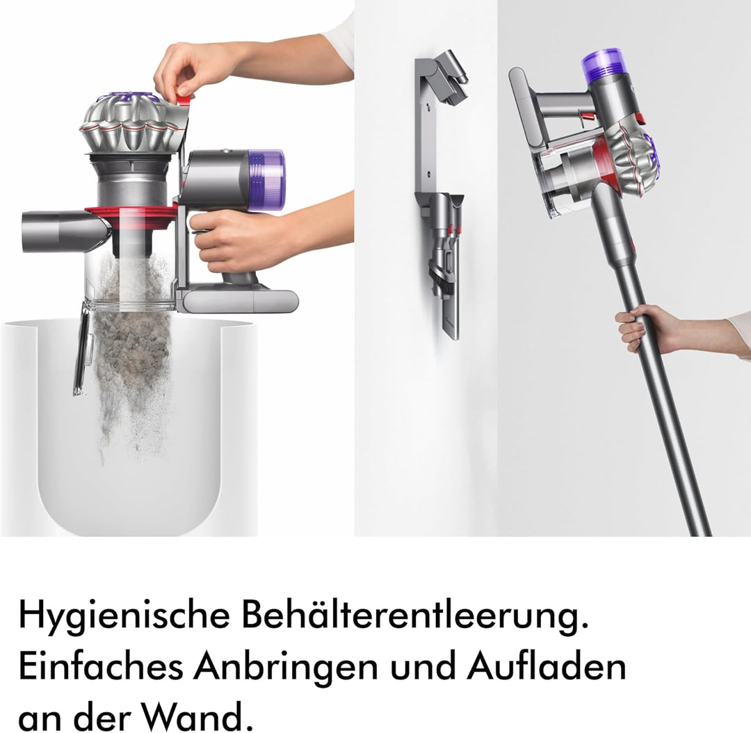 Dyson V8 Advanced Kabelloser Staubsauger, 130 AW, bis zu 40 Min Laufzeit, Motorbar mit Haarentwirrun