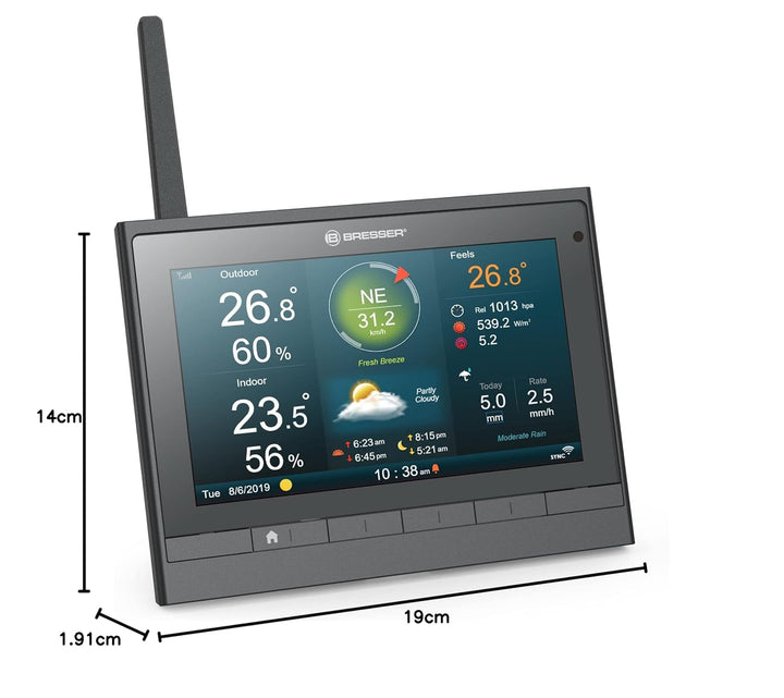 Bresser Wetterstation Funk mit Aussensensor - solarbetrieben - und Thermo-Hygro-Funksensor MeteoCham
