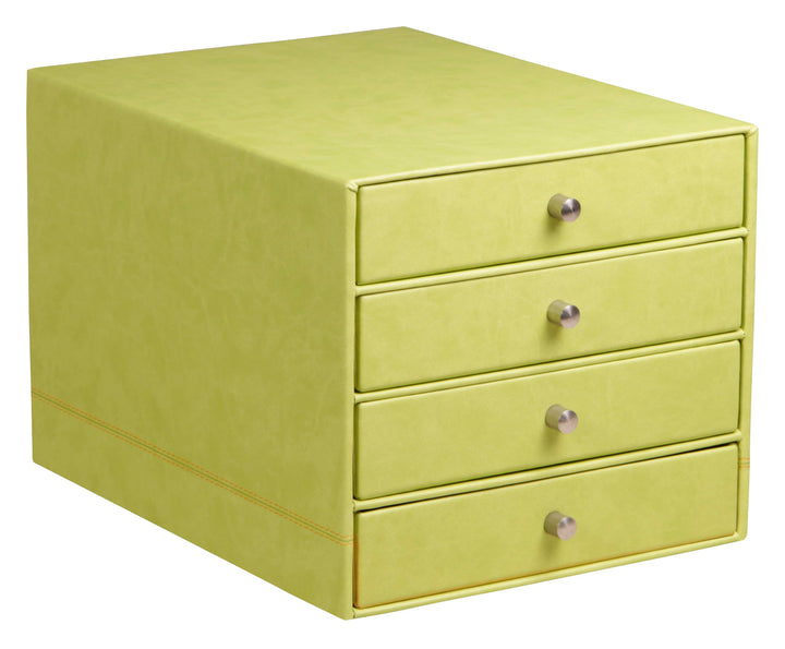 Rhodia 318866C Schubladenbox (mit 4 Schubladen, Griffe aus Metall, Kunstleder, elegant und praktisch