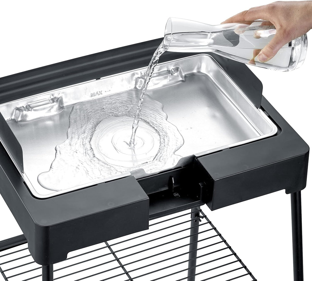 SEVERIN Standgrill mit Edelstahl-Grillrost und Standuntergestell und Ablagerost, Elektrogrill mit sc