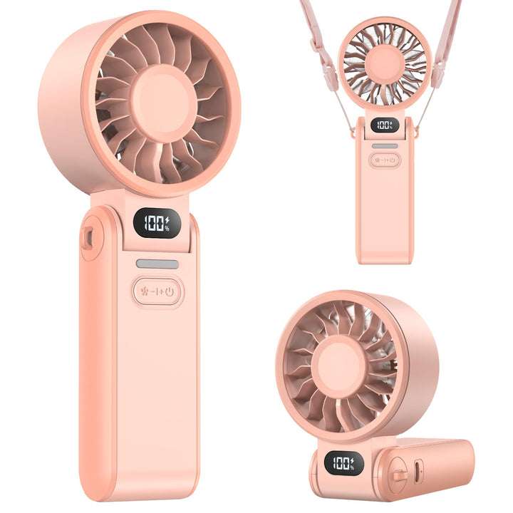 Handventilator 100 Stufen Leise Leistungsstark – Tragbarer Mini Ventilator USB Wiederaufladbar mit L