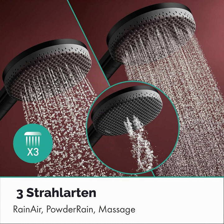 hansgrohe Raindance Alive Select S - Duschkopf, Handbrause mit 3 Strahlarten (inkl. PowderRain), run