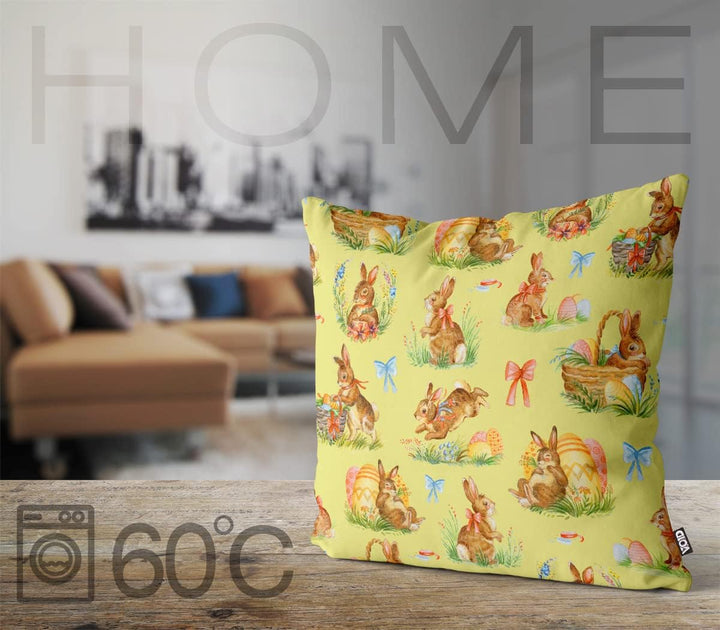VOID Osterhasen Eier Körbe 70x70 Kissenhülle Polyester Zierkissen Couchkissen Ostern Osterdeko Deko