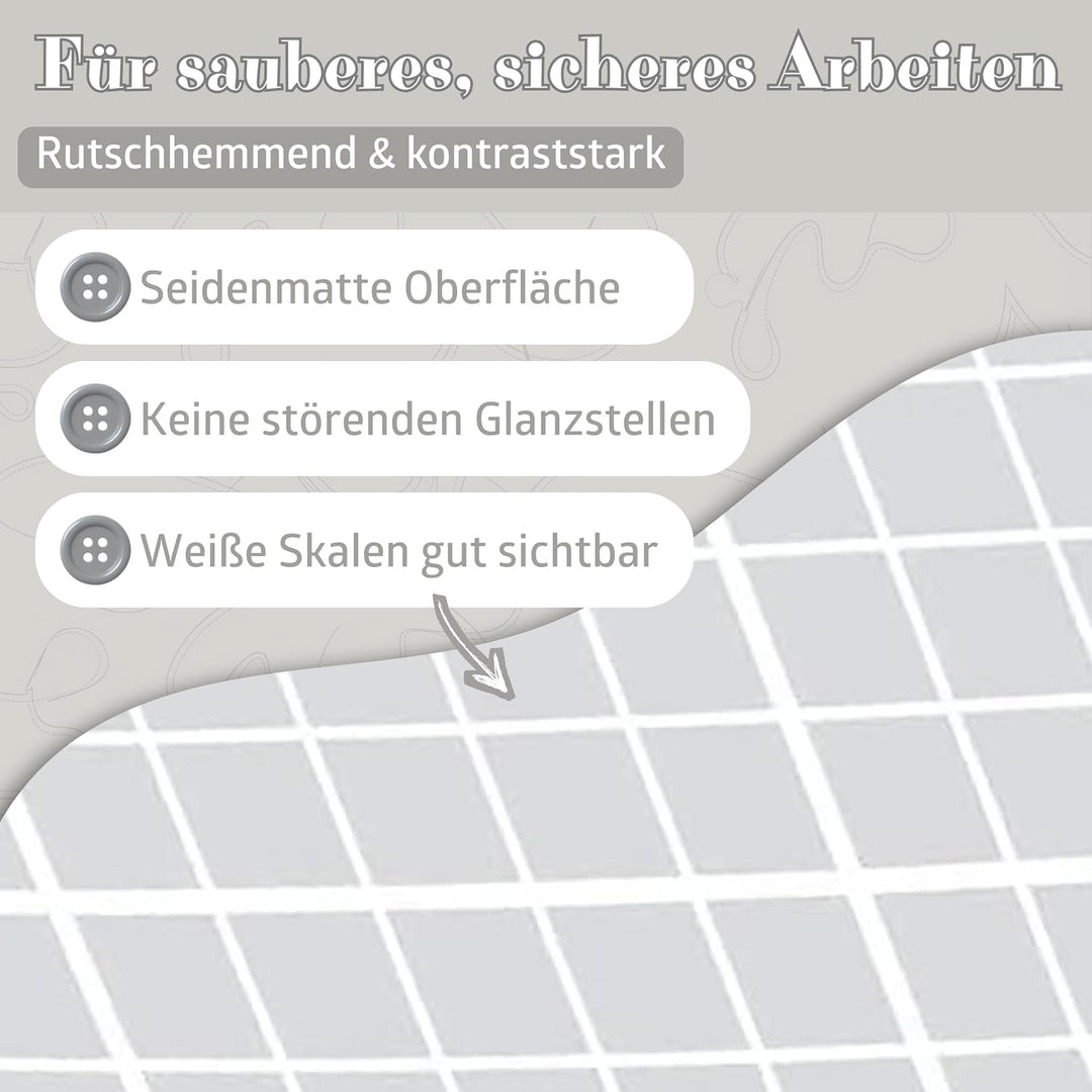 Semplix Schneidematte A1 90x60 cm, selbstheilend, Patchwork &amp; Hobby (hellgrau-grau), Hellgrau-grau