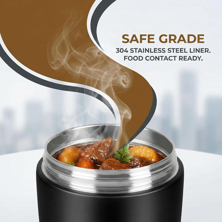 Thermobehälter für Essen 1200ml Warmhaltebehälter Essen to go mit Tasche & Löffel Thermo Speisebehäl