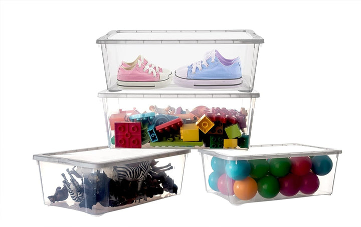 BigDean 9er Set Aufbewahrungsboxen mit Deckel 1,7L klein - belüftete & stapelbare Klarsichtboxen tra