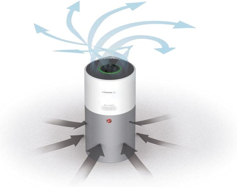 Hoover H-PURIFIER 300 Luftreiniger, 3-fach Filter inkl. HEPA 13, entfernt bis zu 99,97% der Allergen