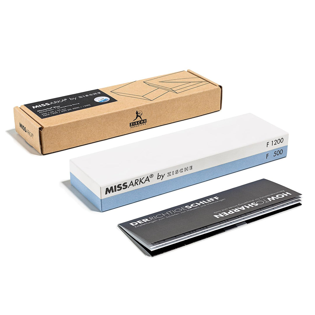 Zische Missarka Blue | Kombi Schleifstein FEPA 500 / 1200 (JIS 1200 / 4000) | Feiner Schliff für Mes