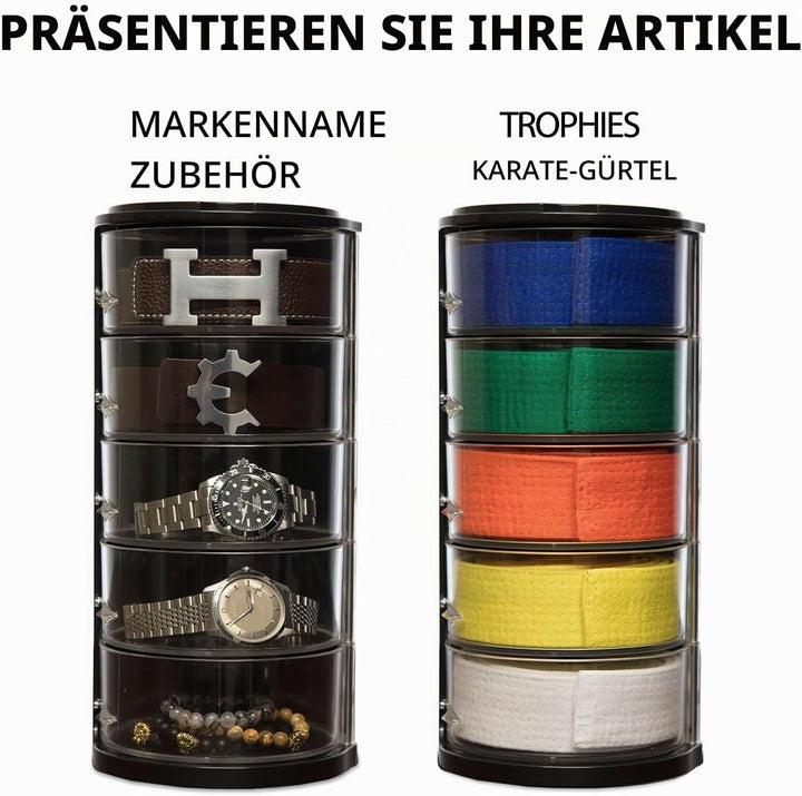 ELYPRO Gürtel-Organizer – Acryl-Organizer und Display für Accessoires wie Gürtel, Schmuck, Uhrenetui