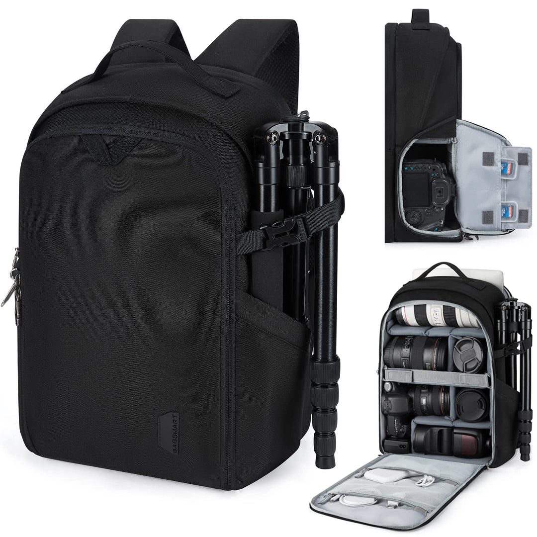 BAGSMART Kamerarucksack, DSLR SLR kameratasche Passend für 15,6-zoll Laptops, Wasserfeste Fotorucksa