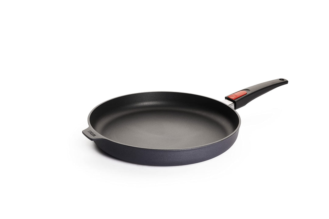 Woll Diamond Lite Flachpfanne, Ø 32 cm, 5 cm hoch, mit abnehmbarem Stiel - Geeignet für Ceran, Gas,