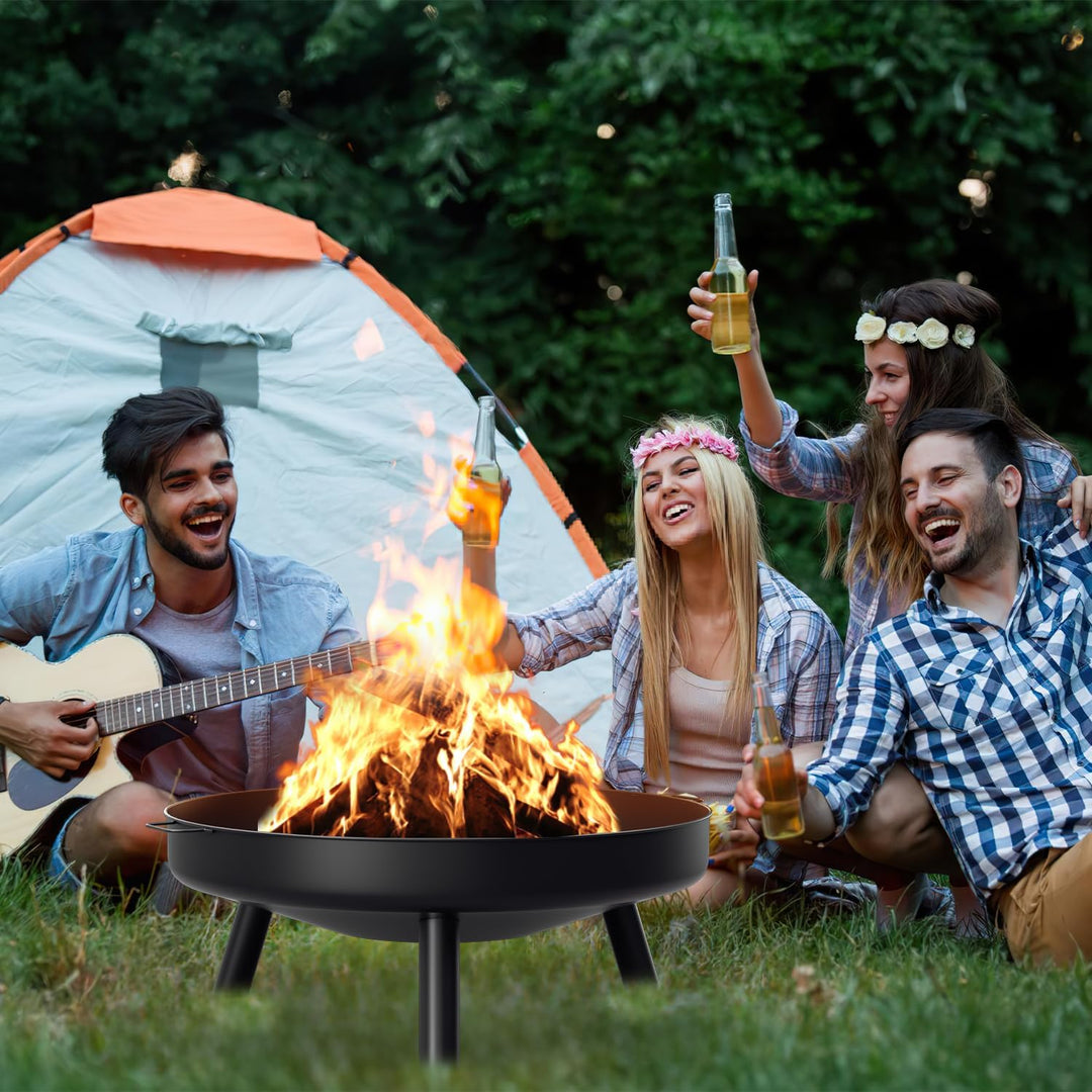 Jopassy Feuerschale Ø 82.5cm Feuerschalen für den Garten, Feuerschalen mit 2 Griffen und 3 Abnehmbar