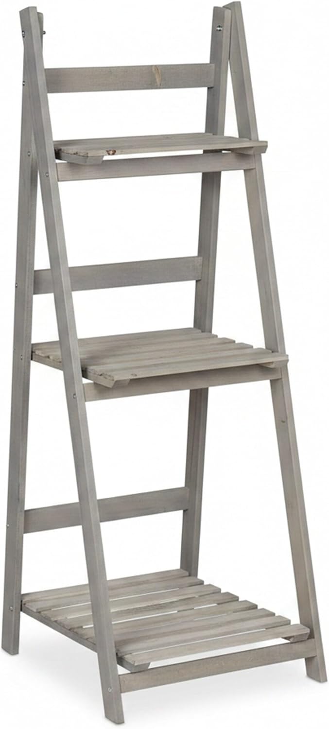 Relaxdays Blumentreppe, 3-stufig, Blumenleiter Holz, klappbar, Leiterregal für Pflanzen, HBT: 108 x
