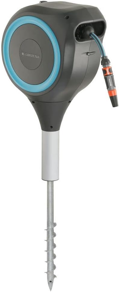 GARDENA RollUp S Automatik-Erdspiesshaspel - 15 m - Blau - 18604-20