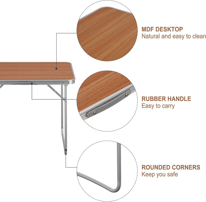 WOLTU Campingtisch Klapptisch Reisetisch mit Griff, 70x50x60cm(LxBxH) zusammenklappbar Gartentisch a