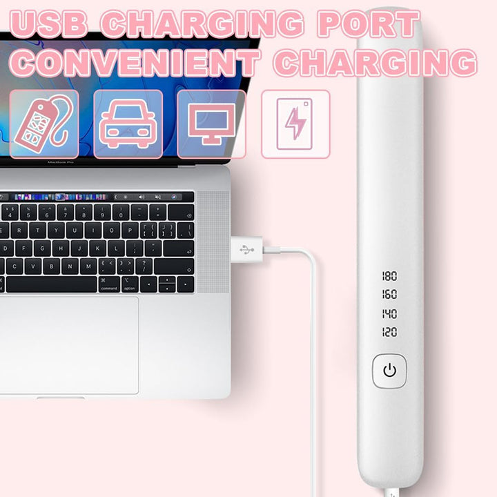 Vmxlso Mini Glätteisen Kabellos, Reise Glätteisen Mini, Kabelloses Glätteisen mit 4 Temperaturen, 32