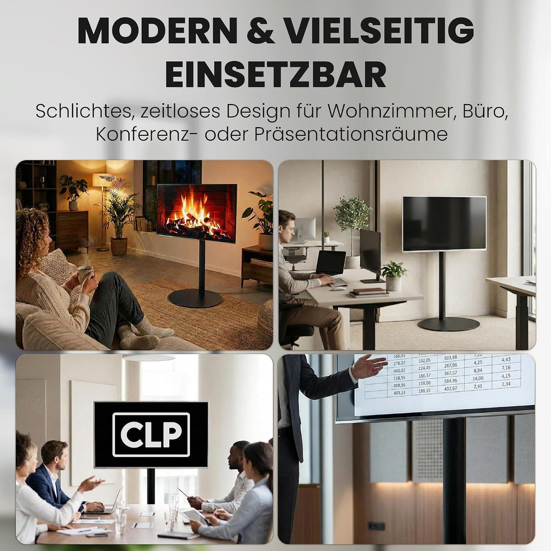 CLP TV Ständer für 55-57 Zoll VESA 100x100 bis 600x400, Stabiler universal Standfuss, Fernseher bela