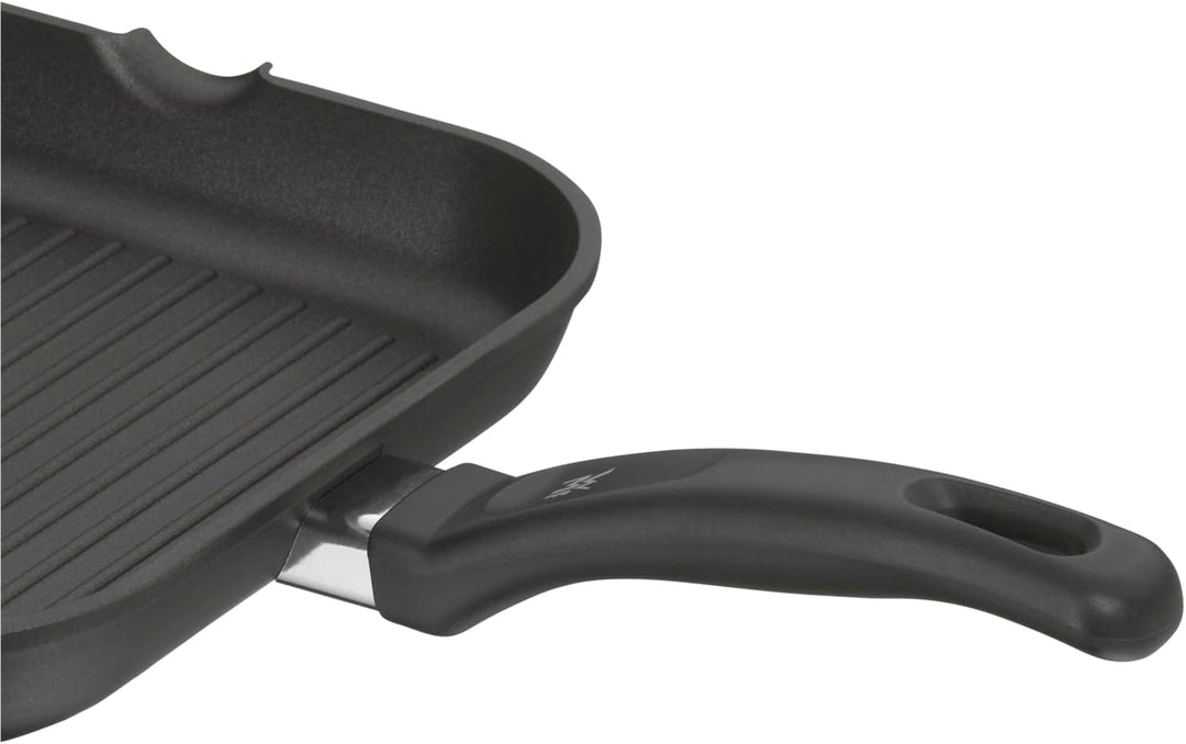 WMF Grillpfanne 27x27 cm mit Ausguss, Aluminium beschichtet, Steakpfanne ideal zum knusprigen Braten