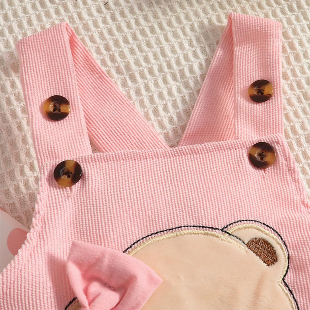 Baby Mädchen Kleidung Outfits Herbst Winter Niedlich Liebe Druck Strampler Cartoon Bär Overalls Hose