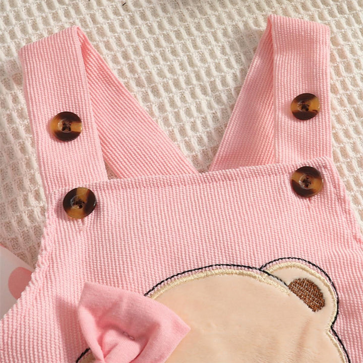 Baby Mädchen Kleidung Outfits Herbst Winter Niedlich Liebe Druck Strampler Cartoon Bär Overalls Hose