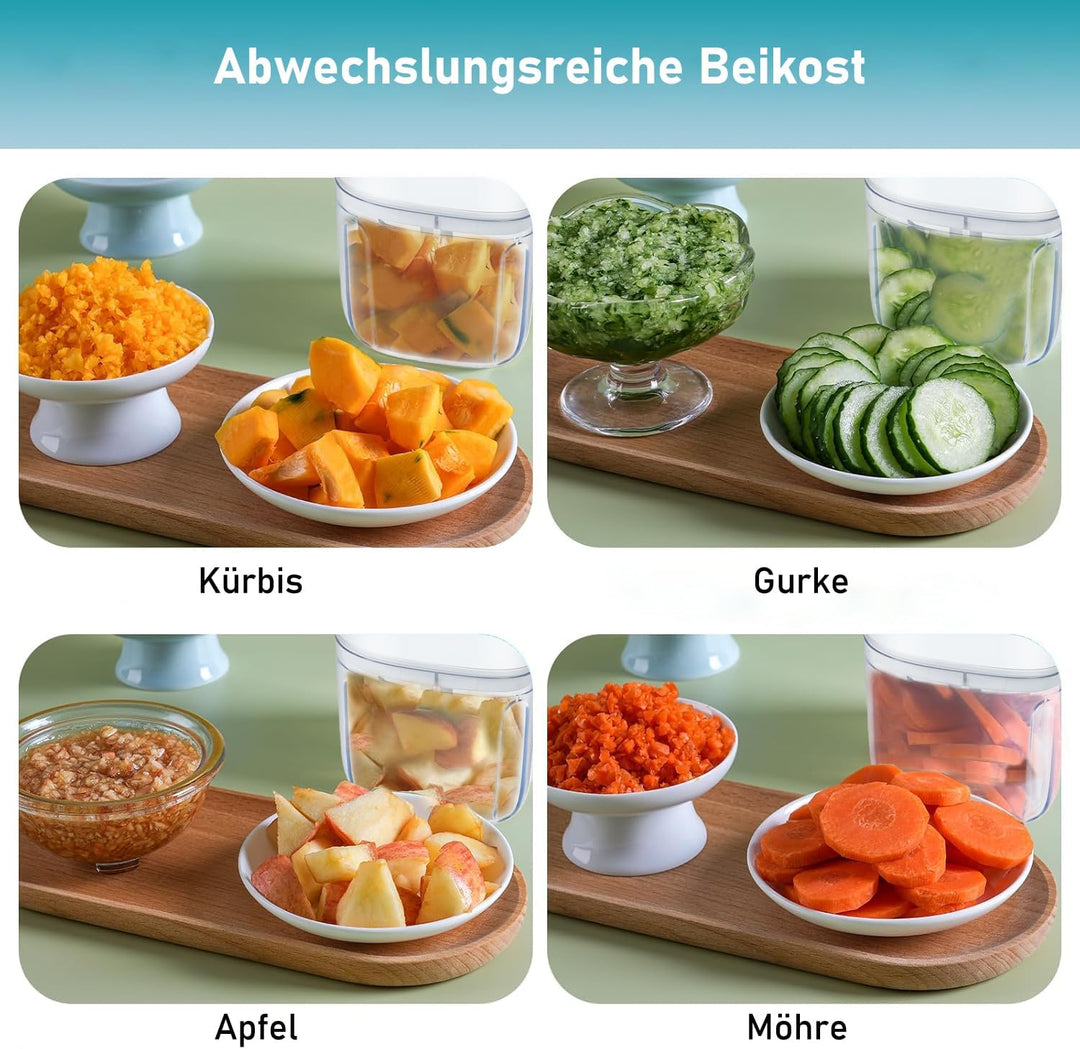 Elektrisch Zerkleinerer Küche Akku wiederaufladbar, 250ML Mini Knoblauchhacker Gemüsezerkleinerer El