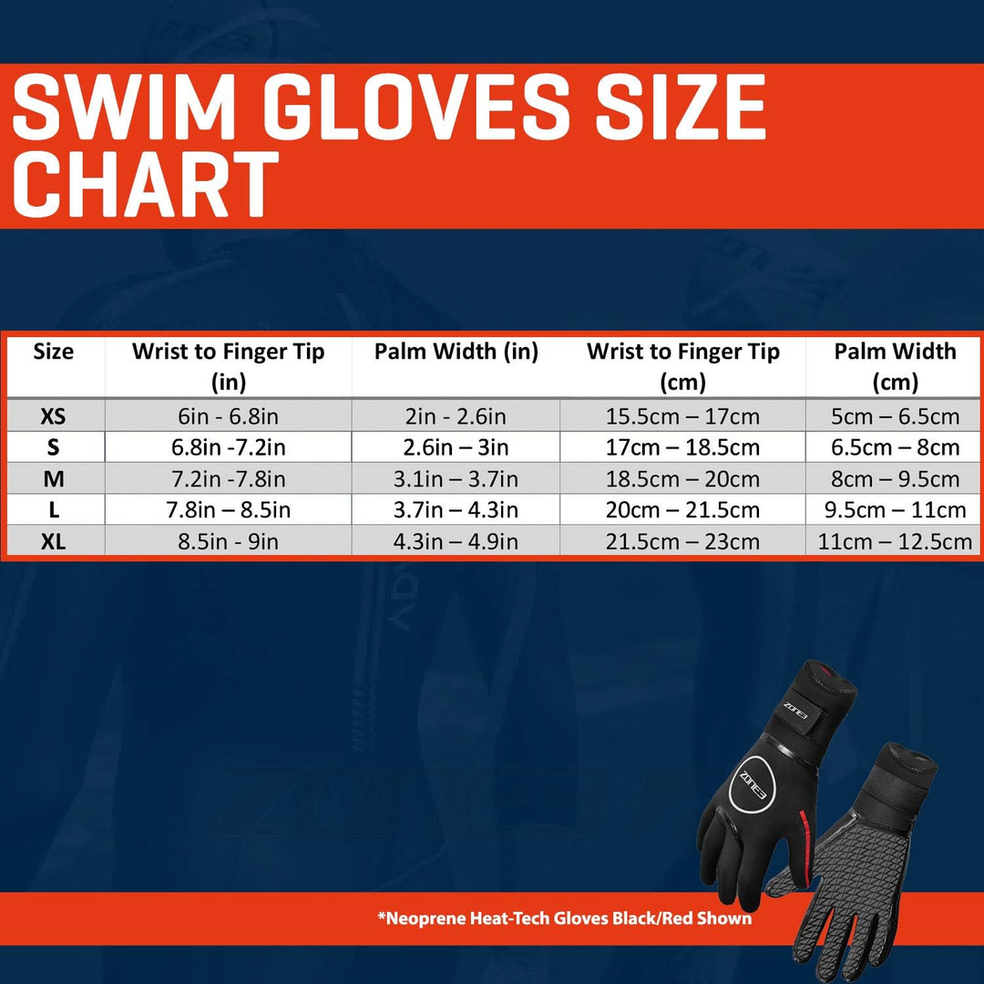 ZONE3 Neoprene Heat-Tech Warmth Swim Gloves Schwarz M, Schwarz M