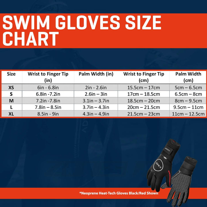 ZONE3 Neoprene Heat-Tech Warmth Swim Gloves Schwarz M, Schwarz M